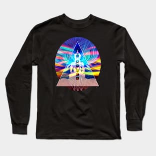 Rainbow Rays 7 Chakra Healing Meditation Long Sleeve T-Shirt